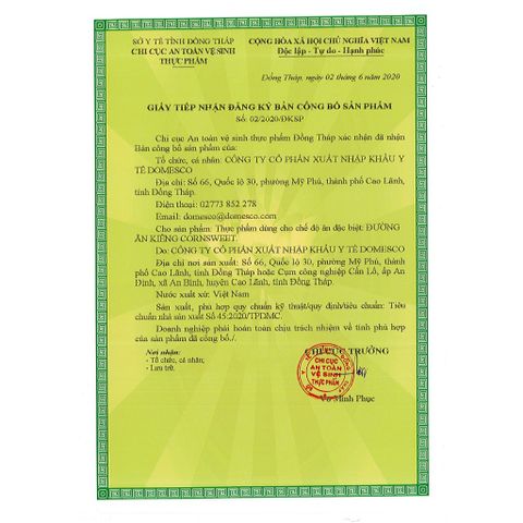Đường ăn kiêng CORNSWEET Domesco 100 gói