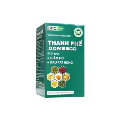 TPBVSK Hỗ Trợ Giảm Ho, Đau Họng, Khản Tiếng Do Viêm Họng Thanh Phế DMC Green Hộp 60 viên