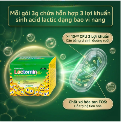Cốm bổ sung lợi khuẩn Lactomin Plus Novarex (30 gói)