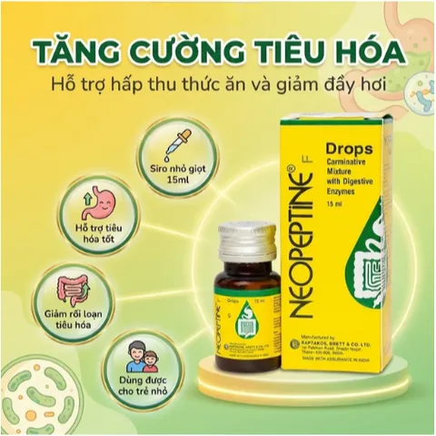 Hỗ trợ tăng cường tiêu hóa Neopeptine F Drops Raptakos (15ml)