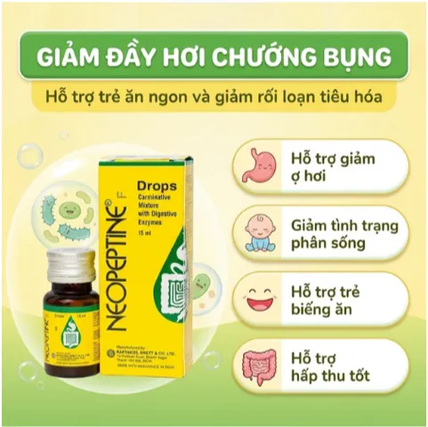 Hỗ trợ tăng cường tiêu hóa Neopeptine F Drops Raptakos (15ml)