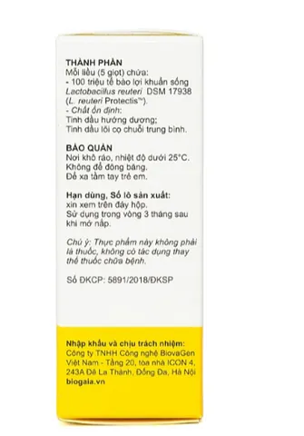 Bổ sung lợi khuẩn cho đường tiêu hóa BioGaia Protectis Baby Drops (5ml)