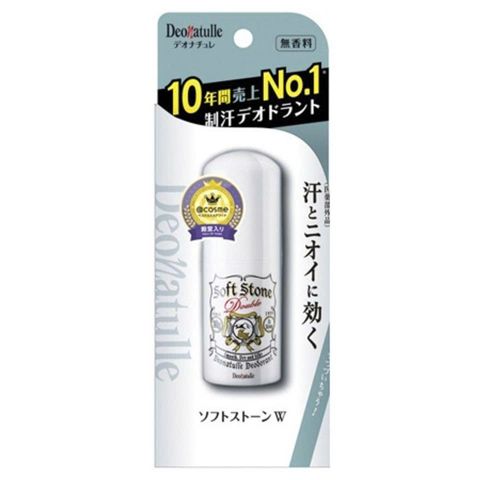 Lăn khử mùi đá khoáng Deonatulle Soft Stone Double 20g, là sáp khử mùi nội địa Nhật nổi tiếng với thành phần đá khoáng Alum tự nhiên
