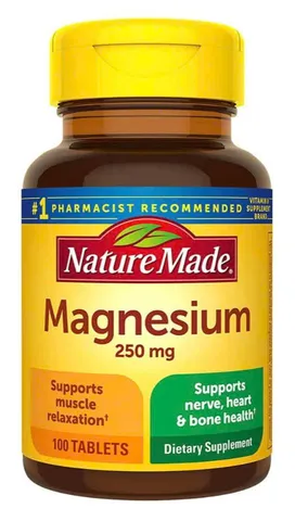 Viên uống bổ sung Magie Nature Made Magnesium 250mg - 100 Viên, Hỗ Trợ Cơ Bắp, Tim Mạch, Sức Khỏe Xương,  Nhập Mỹ