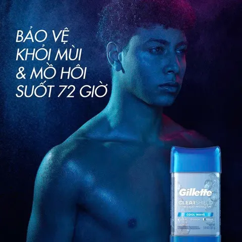 Gel Khử Mùi Gillette ClearShield Cool Wave 107g - Khô nhanh, hương thơm tươi mát, nam tính