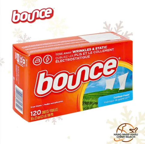 Giấy thơm quần áo Bounce Outdoor Fresh Dryer Sheets 120 tờ.