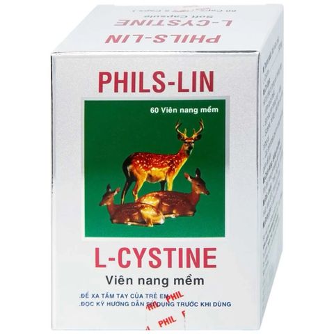 Viên nang mềm LCystine 500mg Phils Lin hỗ trợ trong viêm da, sạm da, tàn nhang (12 vỉ x 5 viên)