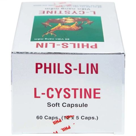 Viên nang mềm LCystine 500mg Phils Lin hỗ trợ trong viêm da, sạm da, tàn nhang (12 vỉ x 5 viên)