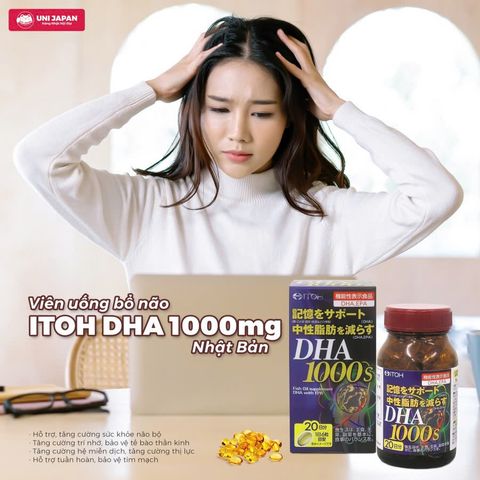 Viên Uống Bổ Não Itoh DHA 1000S Nhật Bản Chính Hãng - Hỗ Trợ Trí Nhớ, Não Bộ, Thị Lực & Tim Mạch