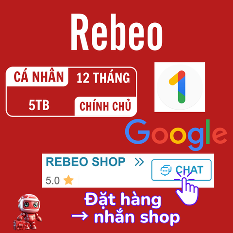 Nâng Cấp Tài Khoản Cá Nhân Google One 5TB Giá Rẻ tại Rebeo Shop