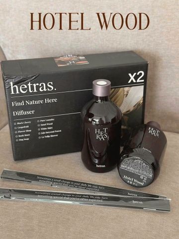 ✨ Tinh dầu thơm phòng Hetras Hotel Wood 1000ml (Set 2 chai) – Giao nhanh, thơm lâu, tiết kiệm