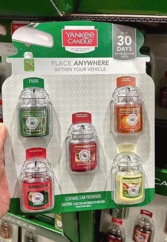 🚗 Yankee Candle Set 5 Chai Thơm Xe Hơi - Khử Mùi Cao Cấp, Giao Hàng Nhanh 2h