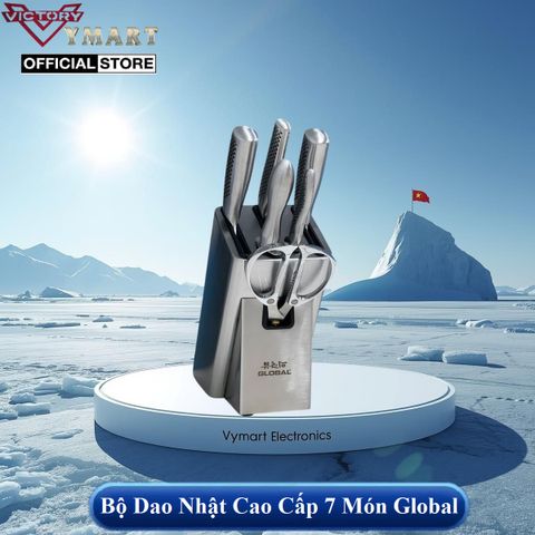 Bộ Dao Cao Cấp Nhật Bản 7 Món Global - Chất liệu Thép Không Gỉ, Thiết Kế Độc Đáo, Dụng Cụ Nhà Bếp Chất Lượng Cao