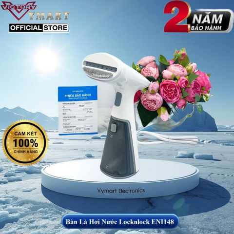 Bàn là hơi nước cầm tay LocknLock ENI148 - Hàng Chính Hãng 1000W, Thiết kế nhỏ gọn, ủi nhanh chóng cho quần áo, du lịch và công tác.