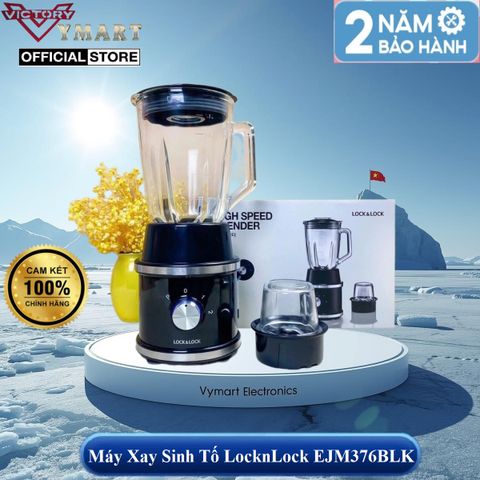 Máy Xay Sinh Tố Lock&Lock EJM376BLK 600W, Cối Thủy Tinh 1.5L - Thiết Kế Hiện Đại - Hàng Chính Hãng, Bảo Hành 2 Năm