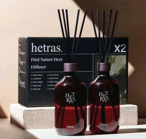 Set 2 chai tinh dầu thơm phòng Hetras 500ml - Mùi Hotel Wood khử mùi phòng thơm lâu 🏷️ Giá sốc