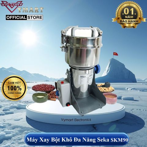 Máy Xay Bột Khô Đa Năng Seka SKM90 Xay 800g Xoay 90 Độ, Xay Mọi Thực Phẩm  ( Tặng Bộ Dao Xay Dự Phòng ) - Hàng chính hãng