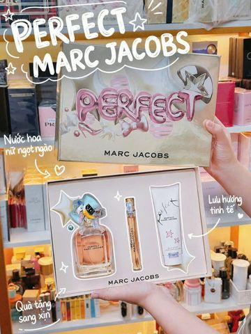 Set Marc Jacobs Perfect nước hoa nữ quyến rũ (100ml + 10ml + dưỡng thể 75ml) 🏷️ Sale sốc!
