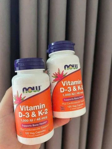 NOW Vitamin D3 & K2 hỗ trợ xương khớp 1000 IU 120 viên - Giá tốt ⚡️ Rẻ hơn ở đây!