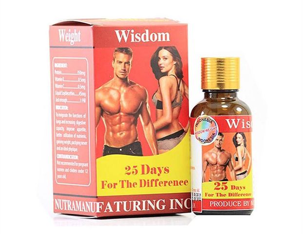 Hàng Chuẩn (Nhập khẩu) Đẳng Cấp Viên Uống Wisdom Weight Tăng Cân Hiệu Quả - Sự tham khảo cao cấp Cho Người Gầy Ốm - Hộp 25 Viên Nutra Manufacturing Indonesia Loại Đặc Biệt chính hãng Cao Cấp