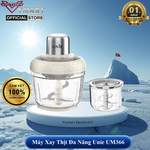 Máy Xay Thịt Đa Năng Unie UM366 - 400W, 2 Cối Thủy Tinh, Chế Độ Tự Ngắt, Công Suất Mạnh Mẽ, Dễ Dàng Vệ Sinh