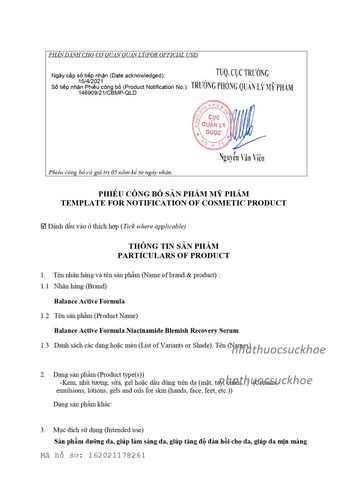 Serum Balance Niacinamide 15% - Tinh Chất Hỗ Trợ Cải Thiện Mụn và Mờ Thâm Cho Da Dầu, Dưỡng Ẩm Hiệu Quả 30ml