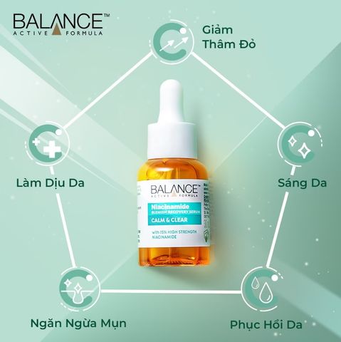 Serum Balance Niacinamide 15% - Tinh Chất Hỗ Trợ Cải Thiện Mụn và Mờ Thâm Cho Da Dầu, Dưỡng Ẩm Hiệu Quả 30ml