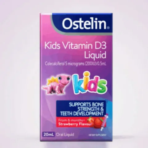 Vitamin D3 dạng nước dành cho trẻ từ 6 tháng - 12 tuổi Ostelin Kids Vitamin D3 Liquid 20 mL - Hỗ trợ hệ miễn dịch & Phòng ngừa hội chứng còi xương ở trẻ