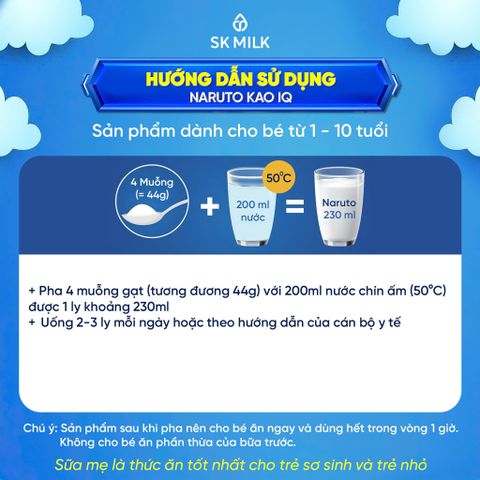 Naruto Kao IQ – Dinh dưỡng cho trẻ 1-10 tuổi, hỗ trợ miễn dịch, phát triển chiều cao & trí não 850g 779622