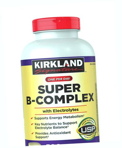 (Chính Hãng) Vitamin B tổng hợp Super B-Complex Kirkland 500 viên Tăng cường sức khỏe, hỗ trợ năng lượng và giảm căng thẳng hiệu quả Mẫu Mới Nội Địa Hàng Chuẩn