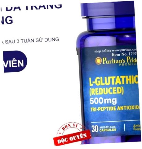 (Bản Mới) Viên uống Puritan's Pride Premium L-Glutathione 500mg Hỗ trợ trắng da và tăng cường hệ miễn dịch Sản phẩm chăm sóc sức khỏe tự nhiên từ Mỹ Chính Hãng Mẫu Mới Nội Địa