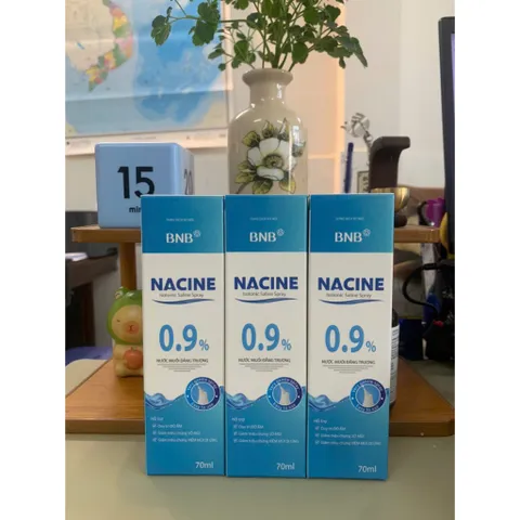 NACINE Isotonic Saline Spray 0.9% 70ml Chính Hãng - Dung Dịch Xịt Mũi Làm Sạch Và Dưỡng Ẩm Niêm Mạc