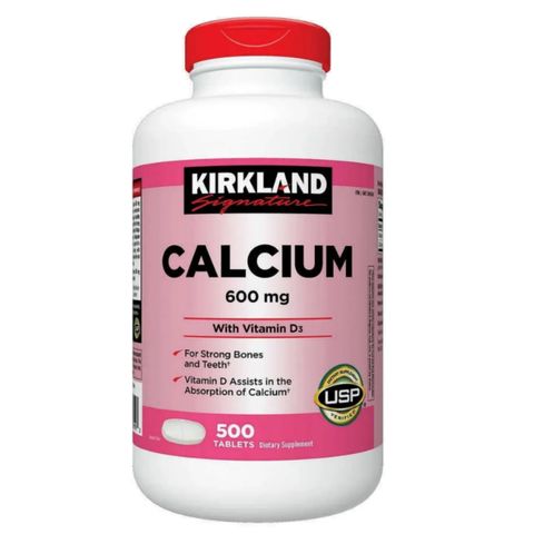 Viên uống Kirkland Signature Calcium 600 mg with Vitamin D3 500 viên - Hấp thụ Calci hiệu quả & Phòng ngừa loãng xương - S/P Chuẩn Mỹ