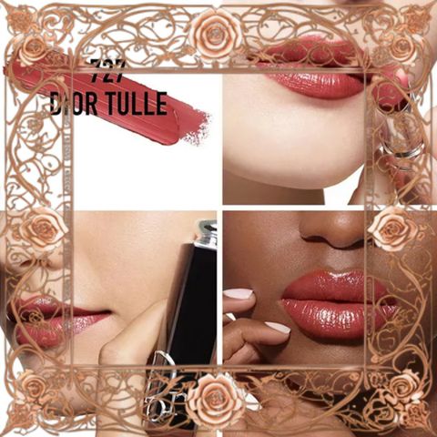 (Cao Cấp) Son Dior Addict Hydrating Shine Lipstick 727 Tulle Màu Hồng Đất Cao Cấp