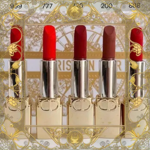 (Hàng Chuẩn) Set son Dior Rouge Dior 5 cây mini x 1.5g Bản 2025 Vỏ Vàng ( Kèm Túi Giấy Hãng) 326173 Chính Hãng