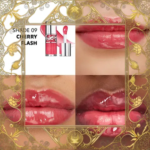 (Loại Tốt) [ không hộp ] Son Dưỡng Bóng YSL Loveshine Plumping Lip Oil Gloss 09 Cherry Flash Màu Hồng Anh Đào Nội Địa
