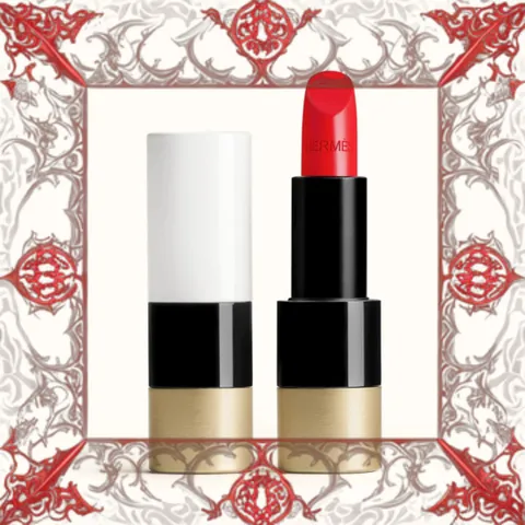 (Bản Mới) [ không hộp ] Son Rouge Hermès Satin Lipstick 64 Rouge Casaque Mẫu Mới