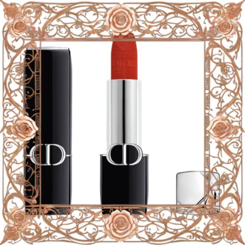 (Cao Cấp) Son Dior Rouge 777 Fahrenheit Velvet Finish Màu Đỏ Cam 3.5g Hàng Chuẩn