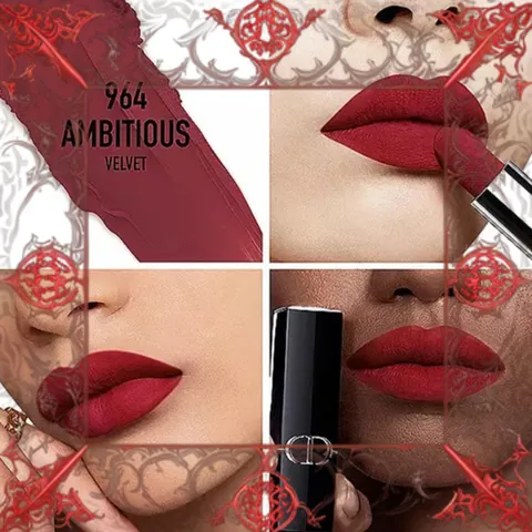 (Bản Mới) Son Dior Rouge Dior Couture Velvet 964 Ambitious Màu Đỏ Mận 330008 Chính Hãng
