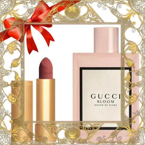 (Nhập Khẩu) Combo Gucci Sang Trọng Nước Hoa Bloom Gocce Di Fiori EDT 100ml & Son Lì Rouge Mat 208 Cam Đất Thời Thượng Nội Địa