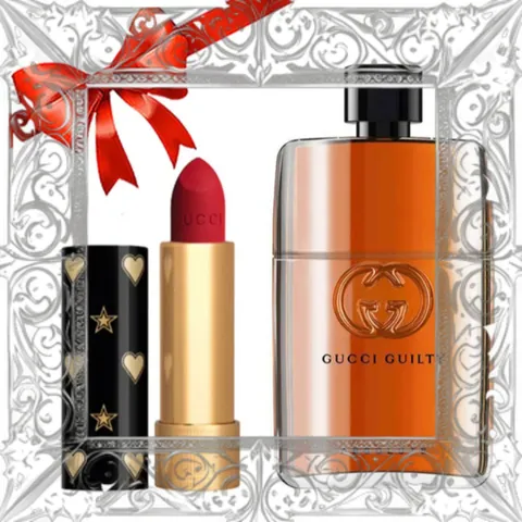 (Cao Cấp) [ không hộp ] Combo Gucci (Nước Hoa Nam Guilty Absolute EDP 90ml + Son Limited 25 Goldie Red Màu Đỏ Tươi) Nội Địa