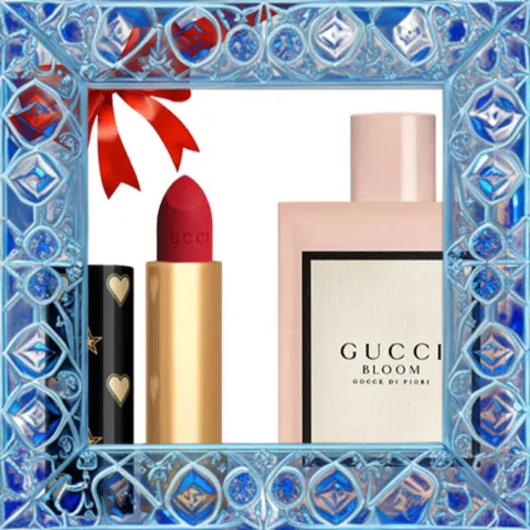 (Đẳng Cấp) [ không hộp ] Set Gucci (Nước Hoa Bloom Gocce Di Fiori EDT 100ml + Son Limited 25 Goldie Đỏ Tươi) Mẫu Mới