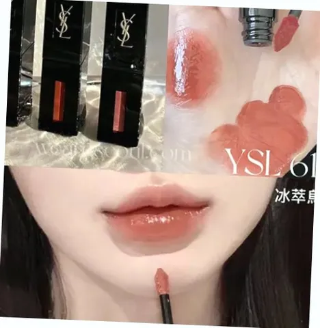 (Bản Mới) [ không hộp ] Son Kem Yves Saint Laurent YSL Vinyl Cream Lip Stain 610 Nude Champion Màu Nude Cam Mẫu Mới Chính Hãng
