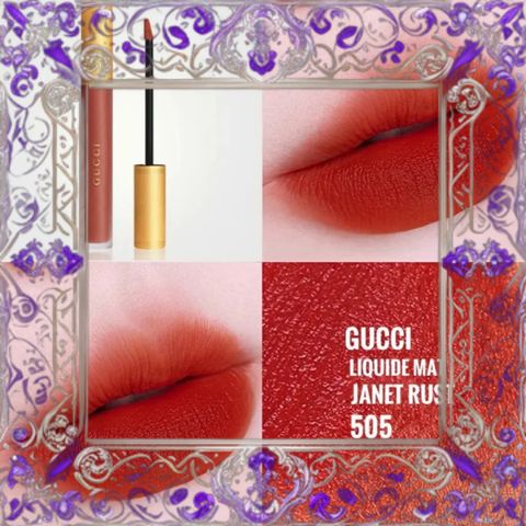 (Hàng Chất) Son Kem Lì Gucci Rouge Liquid Matte 505 Janet Rust Màu Đỏ Đất 338257 Nội Địa