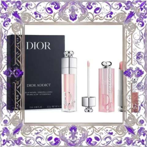 (Bản Mới) [ không hộp ] Set Son Dưỡng Dior Addict Natural Glow 3 Món Chính Hãng