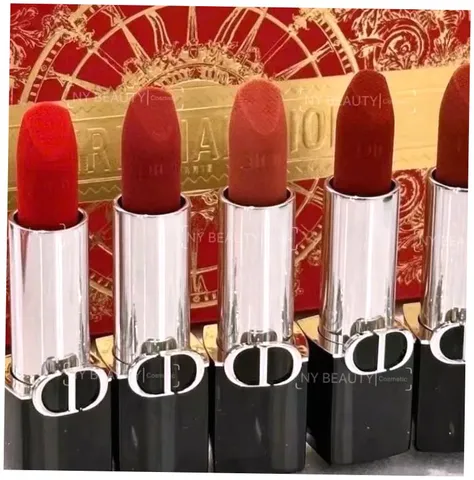 (Hàng Chất) Set Son Dior Rouge Dior Velvet Finish Sắc Đẹp Thượng Hạng Bộ 5 Màu: Đỏ Tươi 999, Hồng Khô 720, Hồng San Hô 217, Đỏ Nâu 228, Cam Đất 188 Nội Địa Cao Cấp