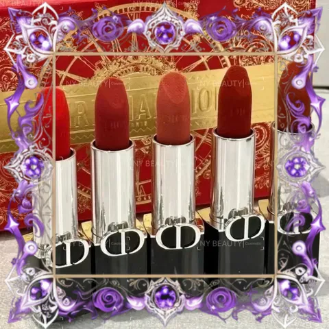 (Cao Cấp) [ bản tester ] Set Son Dior Rouge Dior Lipstick Velvet Finish Màu 999 Đỏ Tươi + 720 Hồng Khô + 217 Hồng San Hô + 228 Đỏ Nâu + 188 Cam Đất ( 5 x 1.5g) Chính Hãng