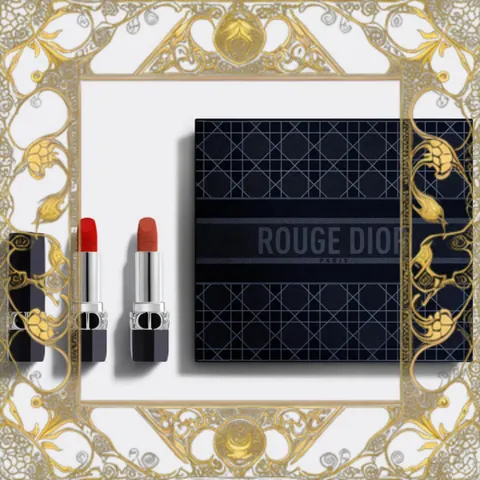 (Bản Mới) Set Son Dior Rouge Dior Duo Bộ Sưu Tập Màu 999 Đỏ Quyến Rũ & 840 Hồng Nhẹ Son Môi Cao Cấp Sang Trọng Dành Cho Phụ Nữ Đầy Đủ