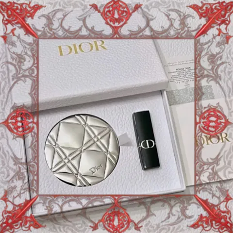(Loại Tốt) Set 3 Món Dior Son Lipstick 720 Icone Satin Màu Hồng Gỗ Đậm & Gương Trang Điểm Pocket Mirror Màu Bạc Bộ Làm Đẹp Sang Trọng Chính Hãng