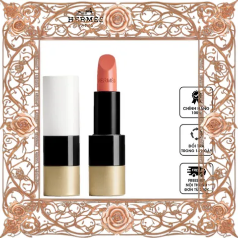 (Loại Tốt) Son Hermes Rouge À Lèvres Satin 16 Beige Tadelakt Son Môi Cam Đất Sang Trọng, Chất Son Mềm Mịn, Sản Xuất Tại Pháp Nội Địa